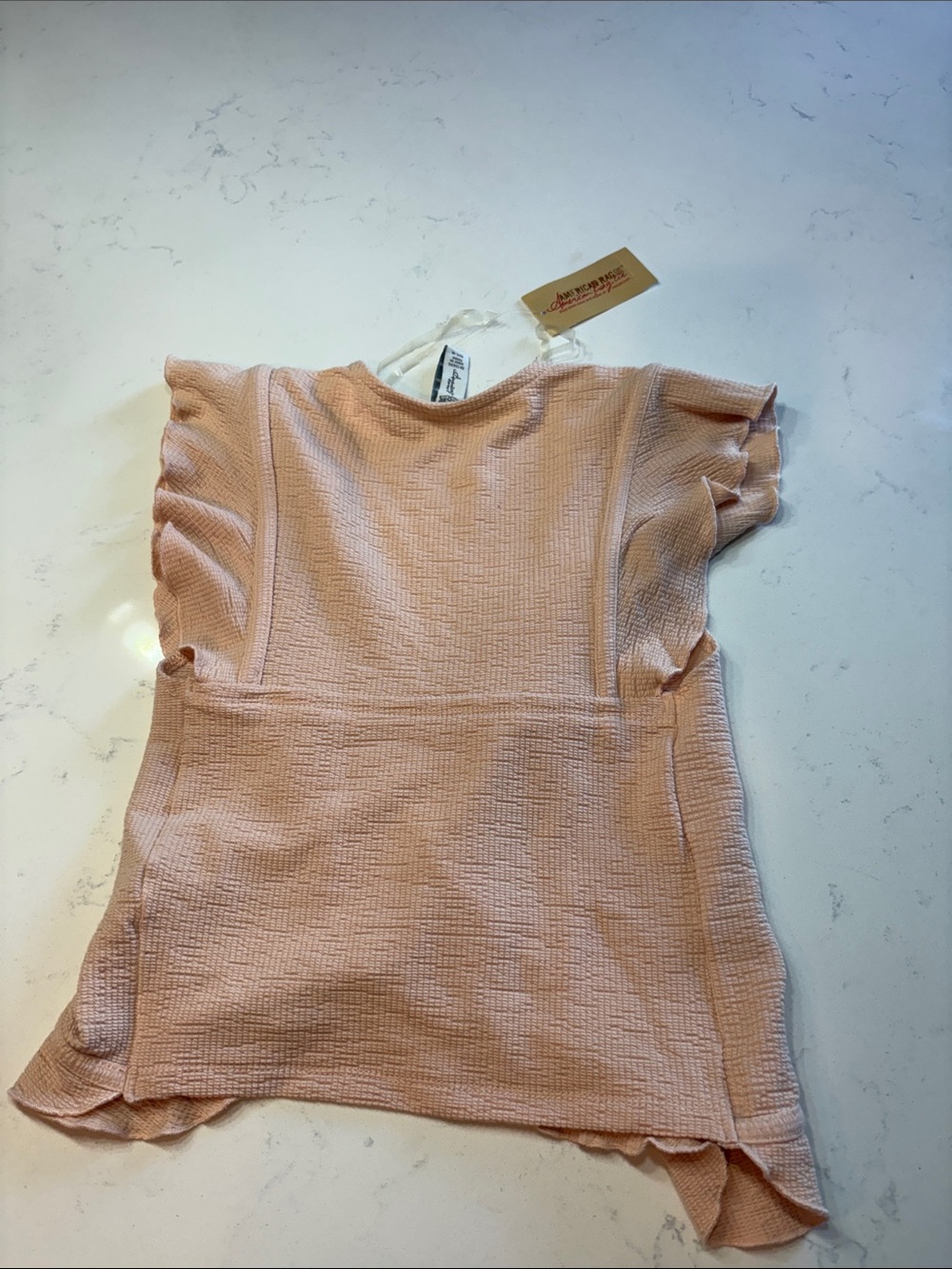 American Rag Blush Pink Ruffle Wrap Blouse - Picture 3 of 3